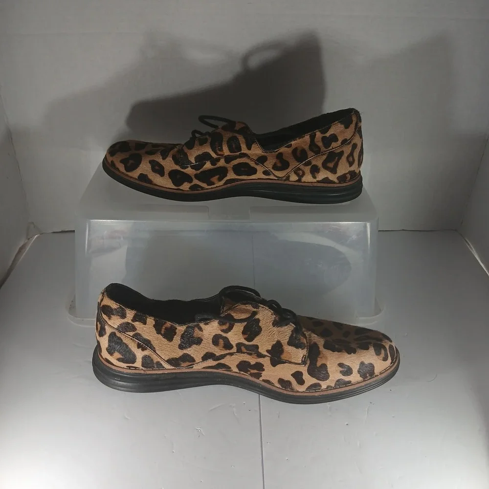 Cole Haan OriginalGrand Oxford 7B Leopard Calf Hair Wingtip Mob Wife‎ Indie